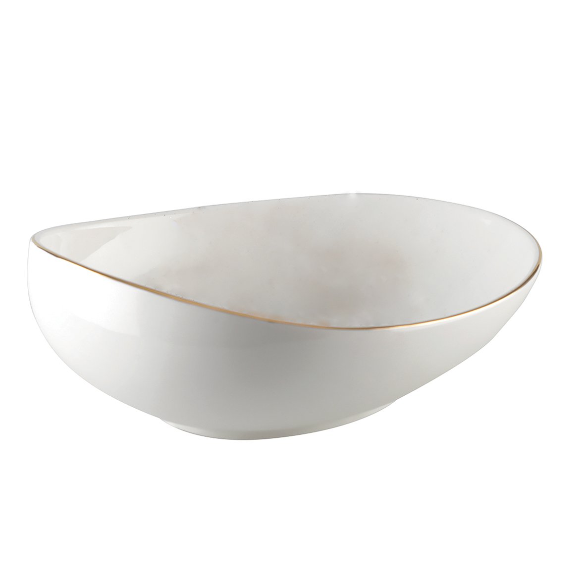 Keramik-Suppenteller WEISS Oval