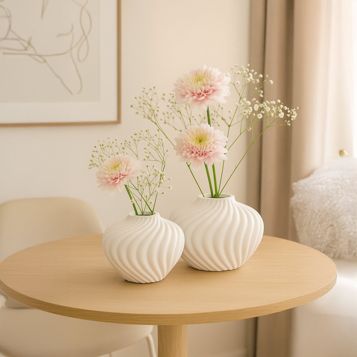 Decorative Vase SCHLAGSAHNE White Polyresin 30cm