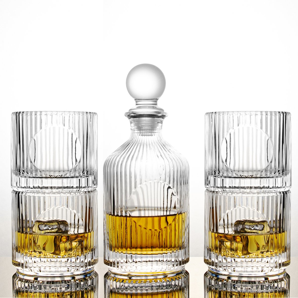 Whisky-Set Klare Karaffe mit 4 Gläsern