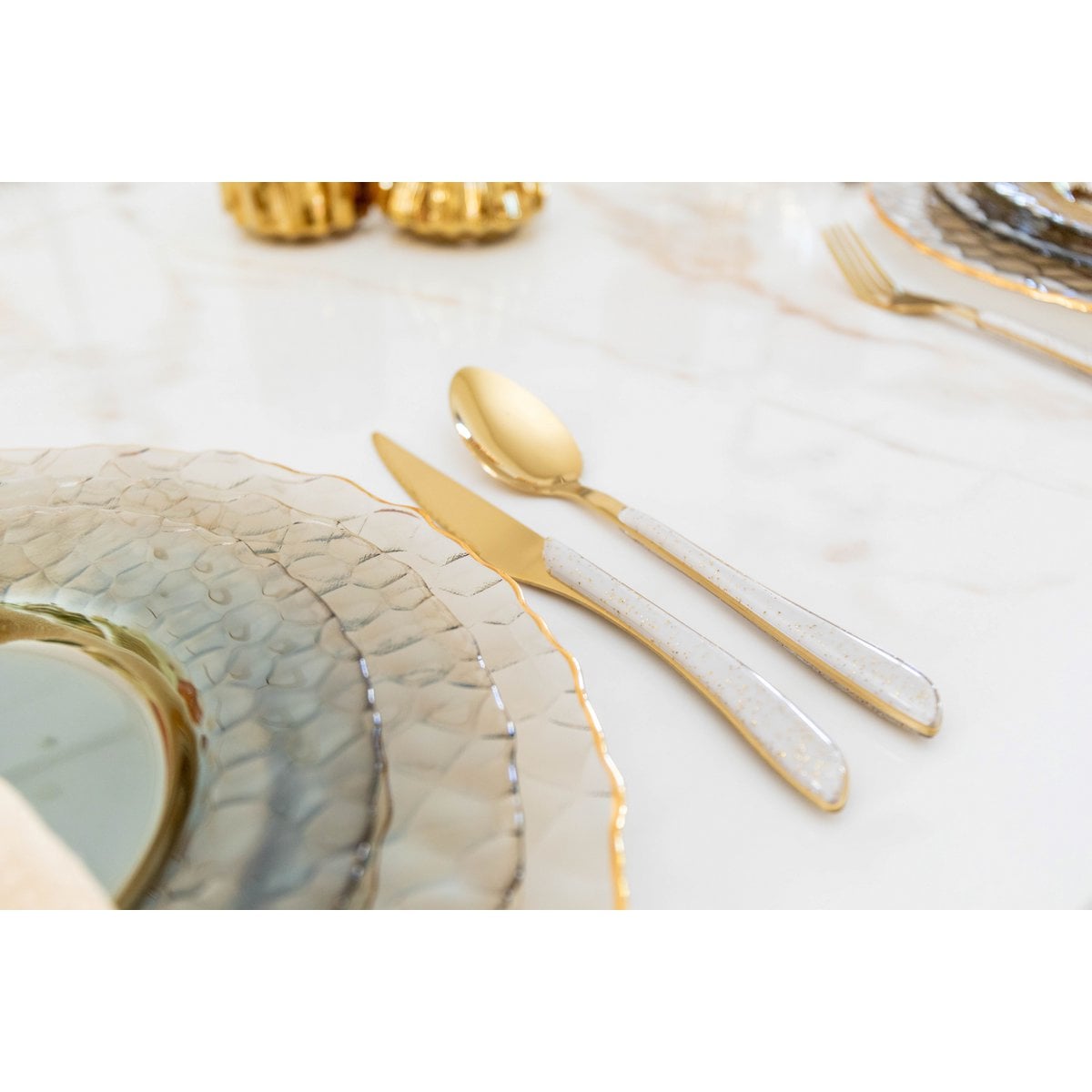 Golden Cutlery Set GLITTER 24-piece