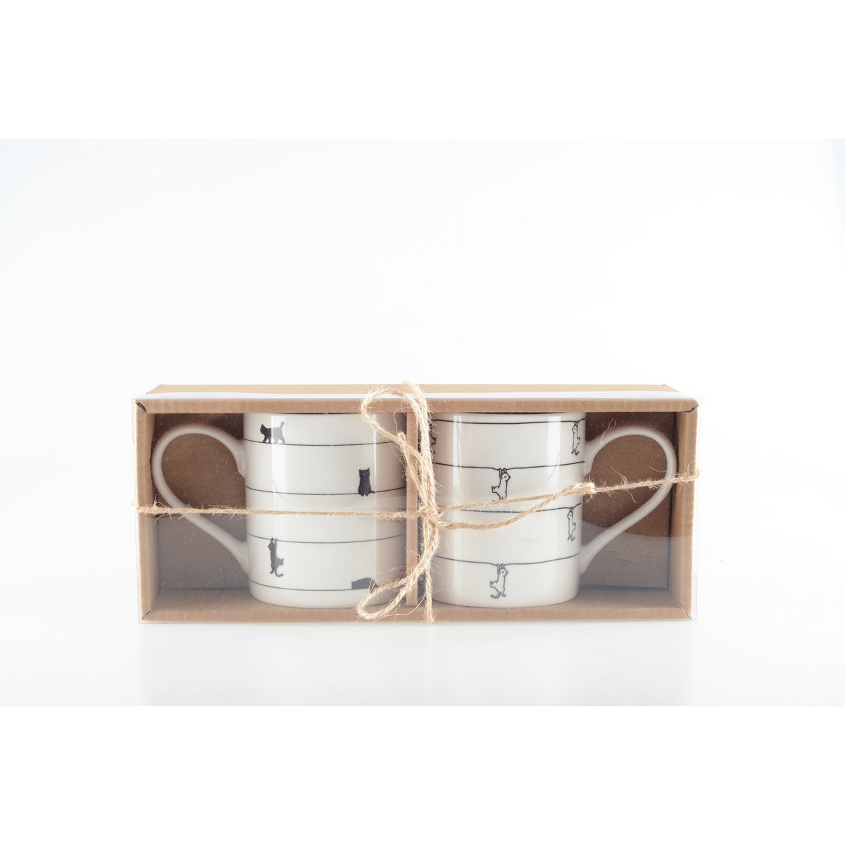 Teacups CAT MOTIF White Set of 2