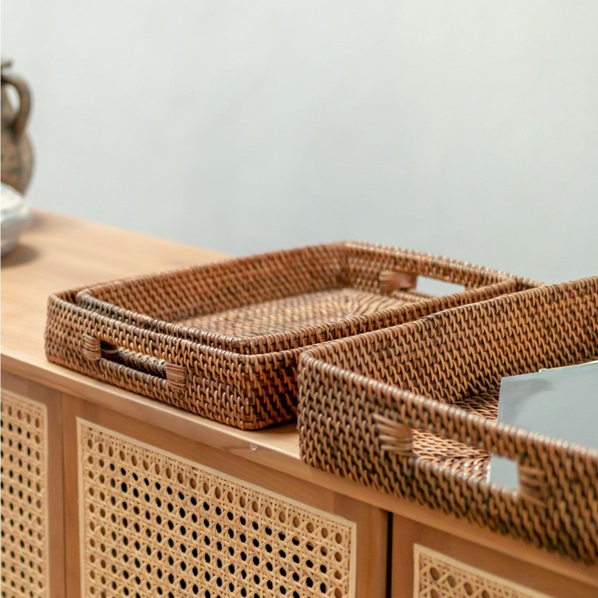 Tablett AMAHAI aus Rattan