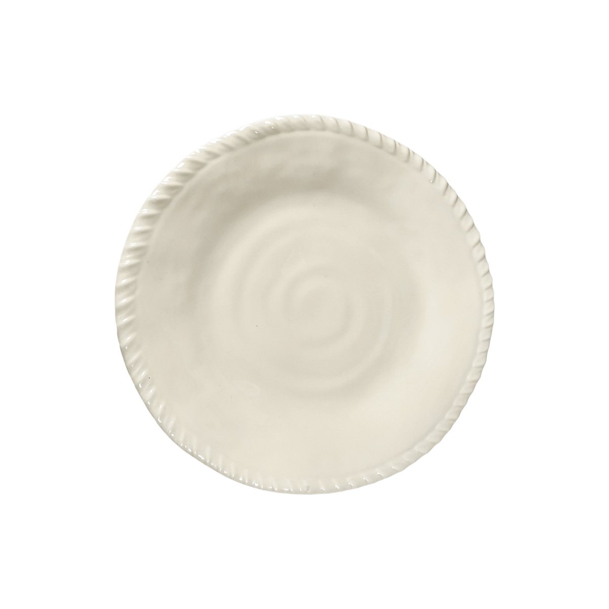 Melamine Dessert Plate CREAM with Rope Rim