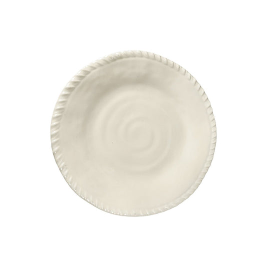 Melamine Dessert Plate CREAM with Rope Rim