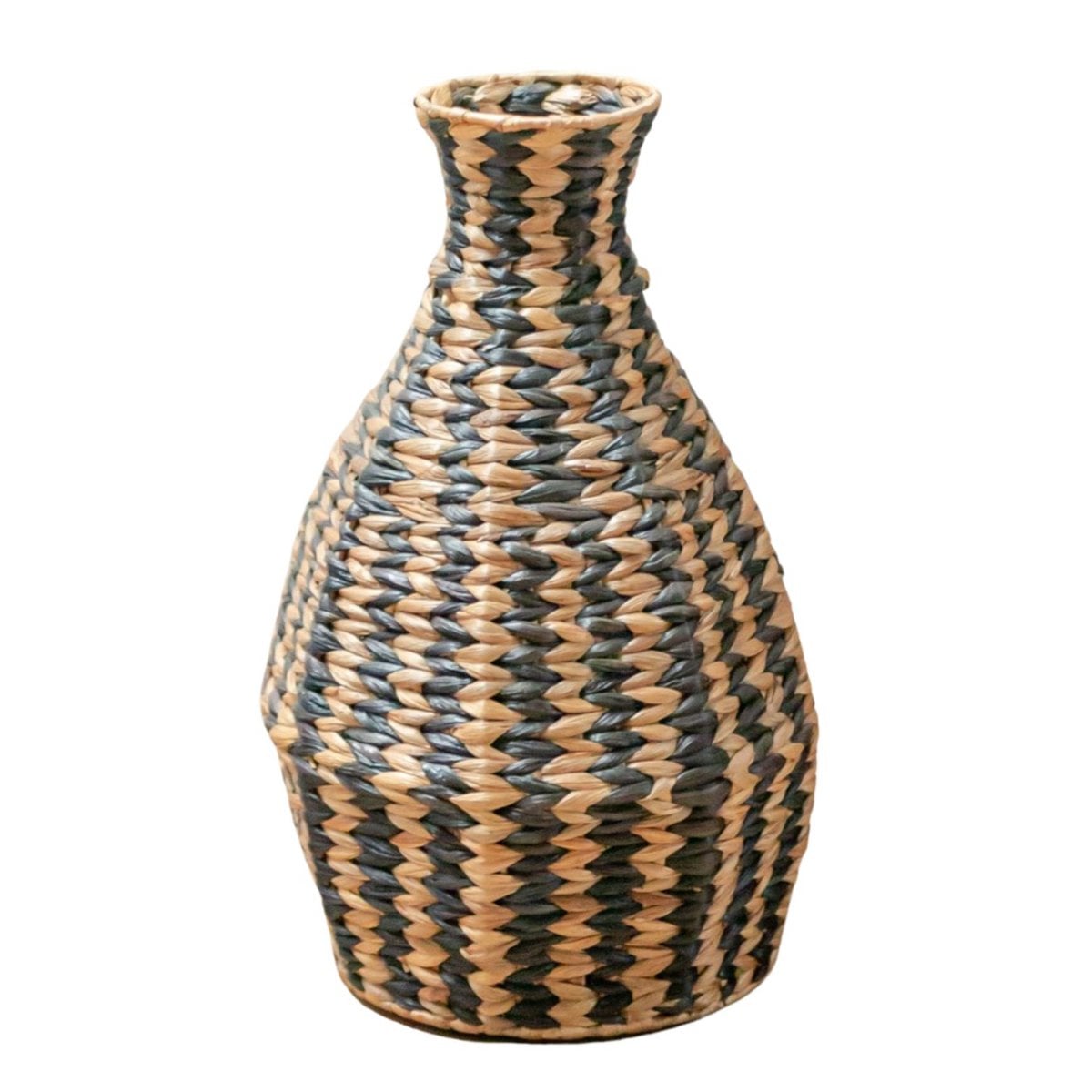 Floor Vase DAYANA Water Hyacinth Natural/Black 50 cm
