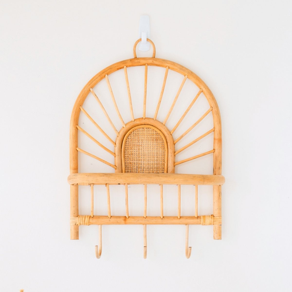 Rattan Wandregal BANTEN mit Haken
