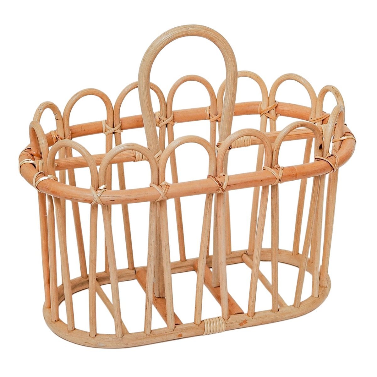 Rattan-Zeitungskorb KUNO 2 Fächer