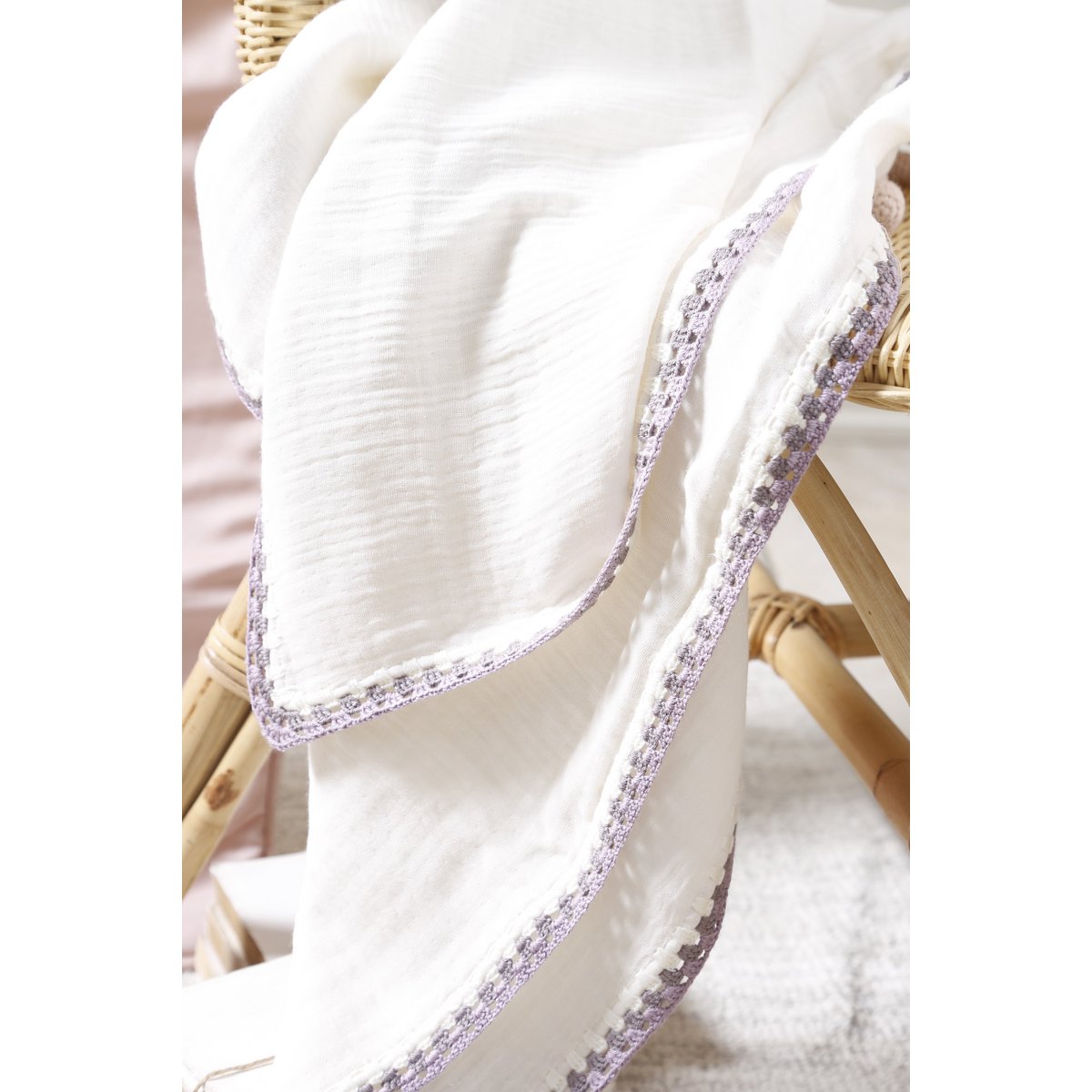 Musselin Babydecke CROCHET