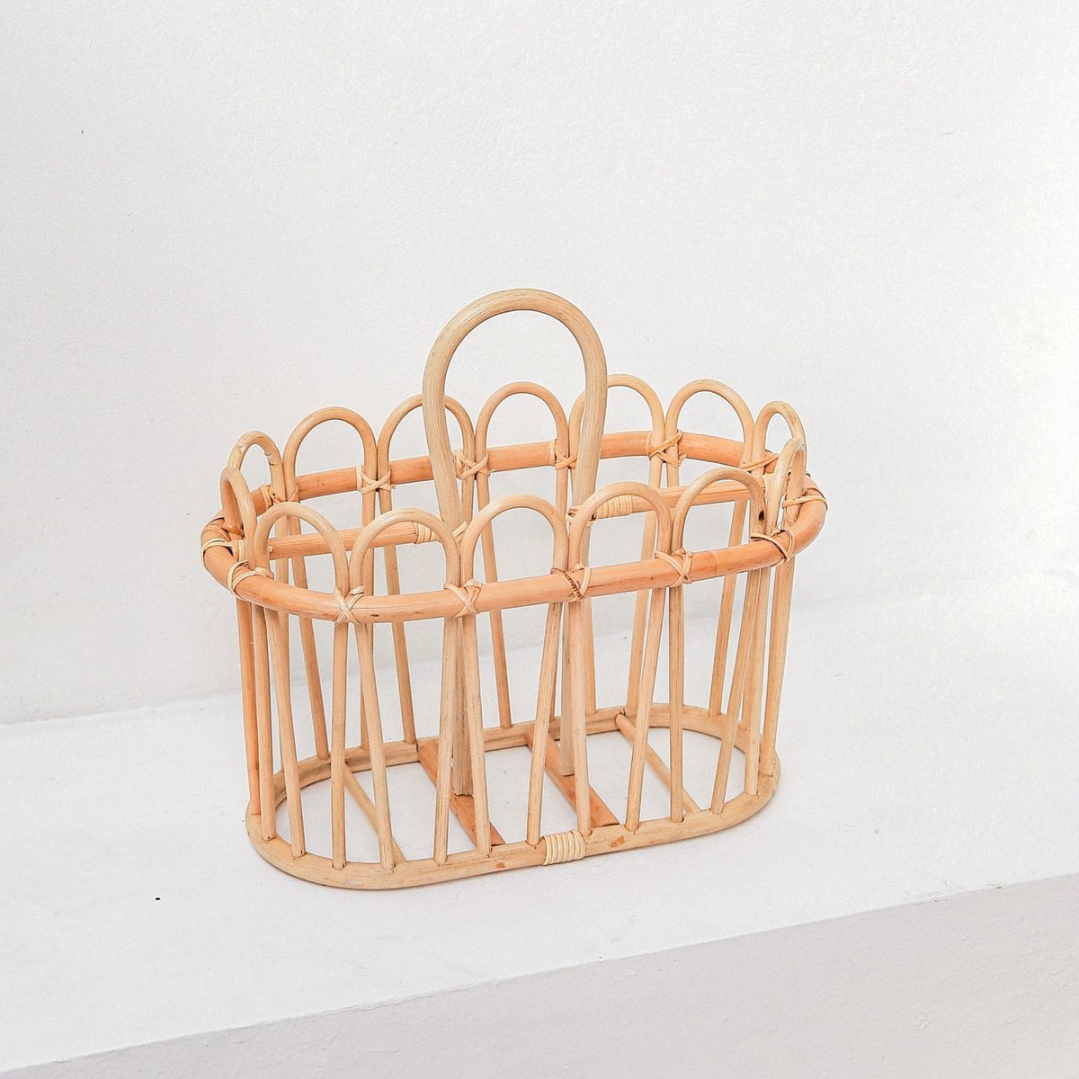 Rattan-Zeitungskorb KUNO 2 Fächer