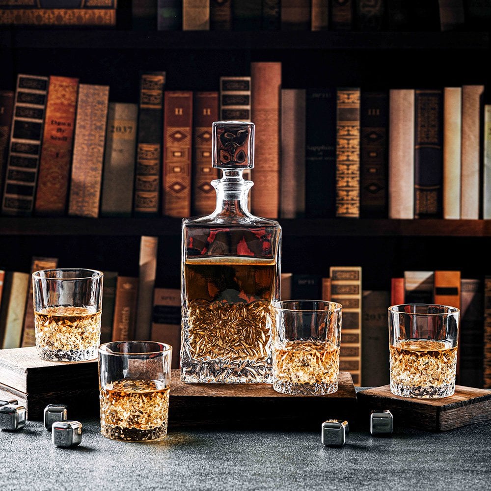 Whisky-Set CHISELED Karaffe mit 4 Gläsern