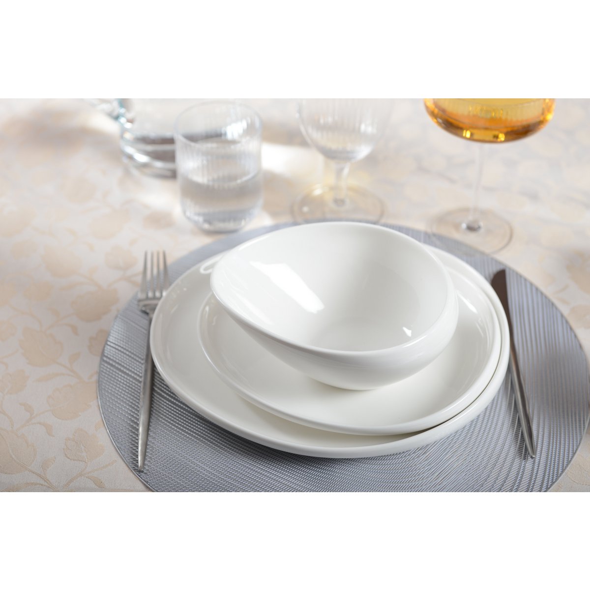 Keramik-Suppenschale WEISS Oval