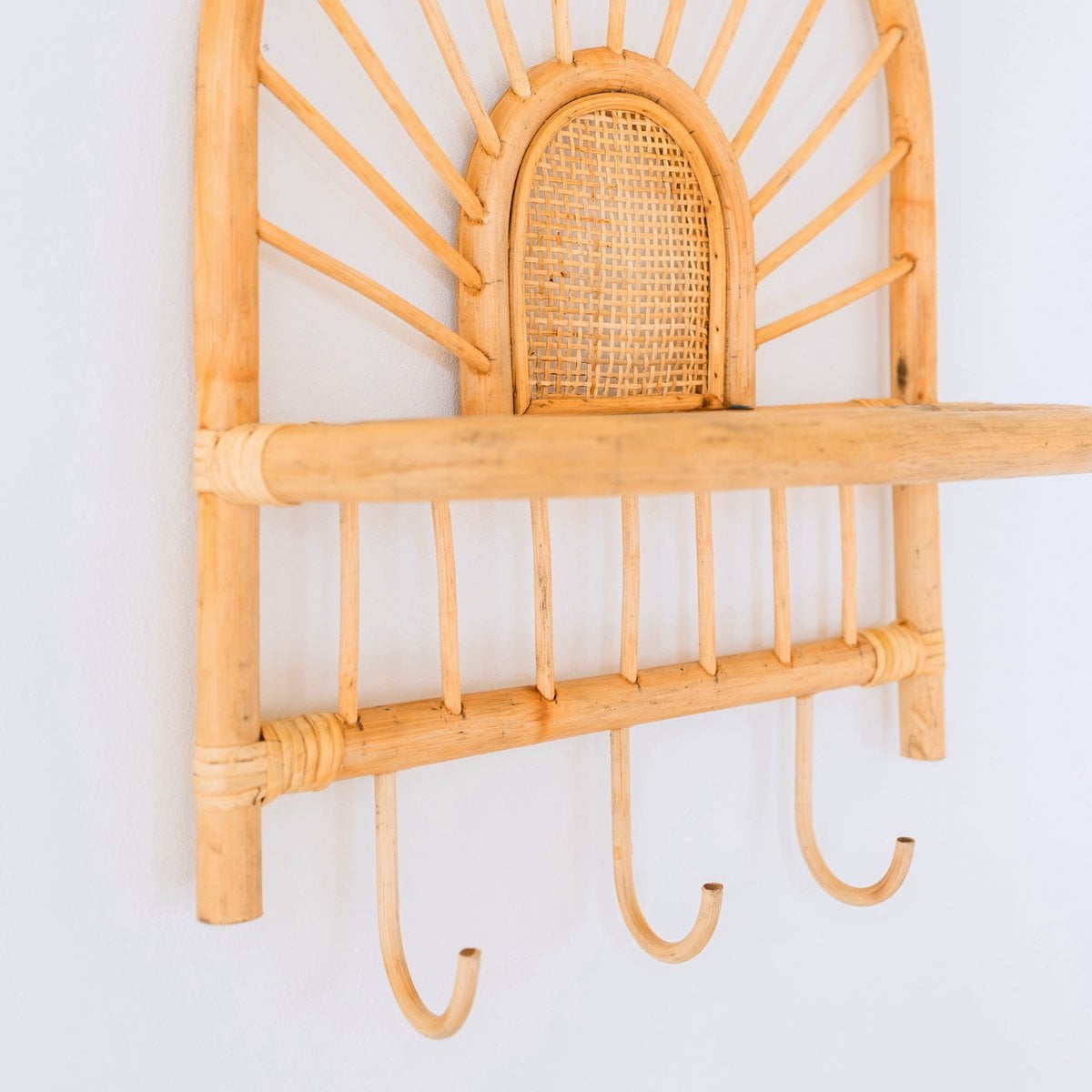 Rattan Wandregal BANTEN mit Haken
