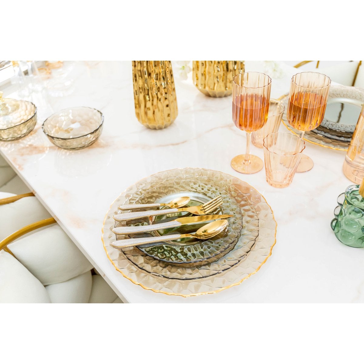 Golden Cutlery Set GLITTER 24-piece