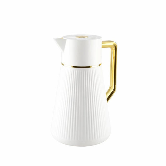 Insulated Coffee Pot WHITE with Gold Lid 1L