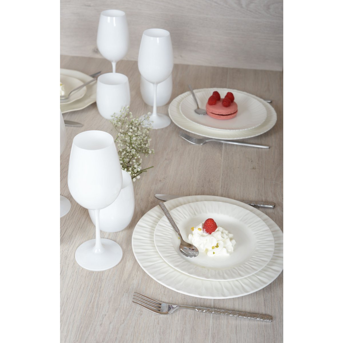 Porcelain Dinner Plate LILIA White
