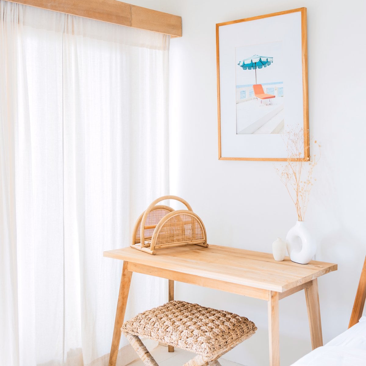 Rattan-Zeitungsständer ALOR 2 Fächer