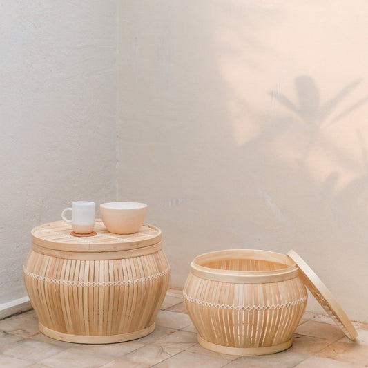 BATAVIA Bamboo Basket Side Table