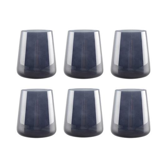 Water Glasses Black Set of 6