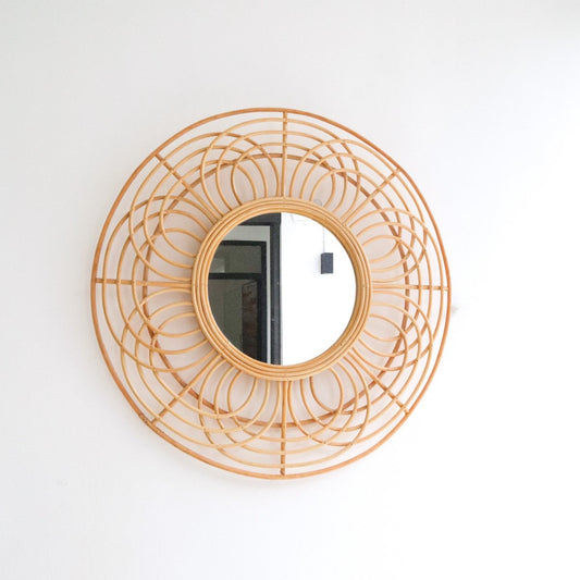 Rattan Mirror PUTUK Flower Shape