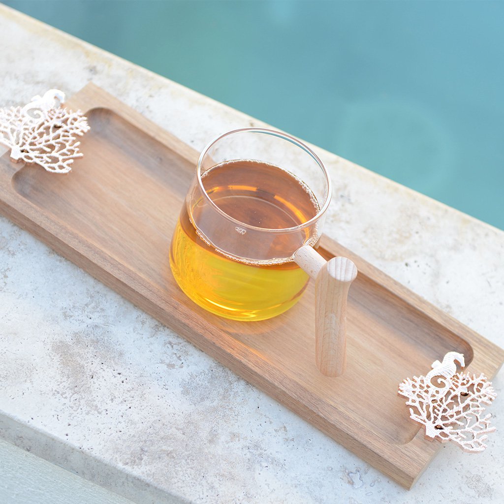 Glastassen mit Holzgriff 550ml 2er-Set