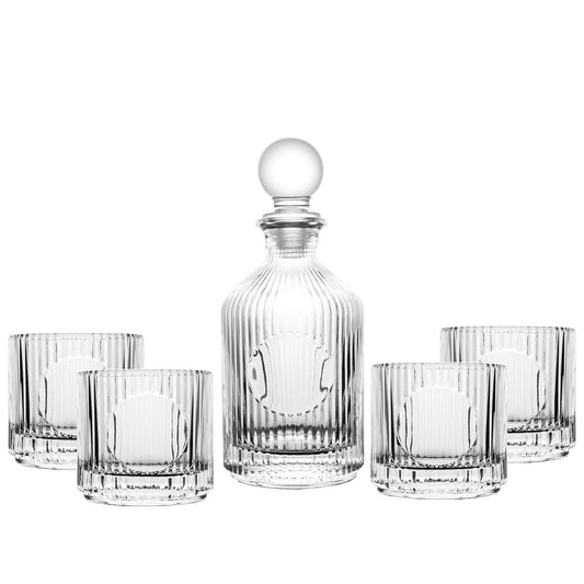 Whiskey Set Clear Decanter with 4 Glasses