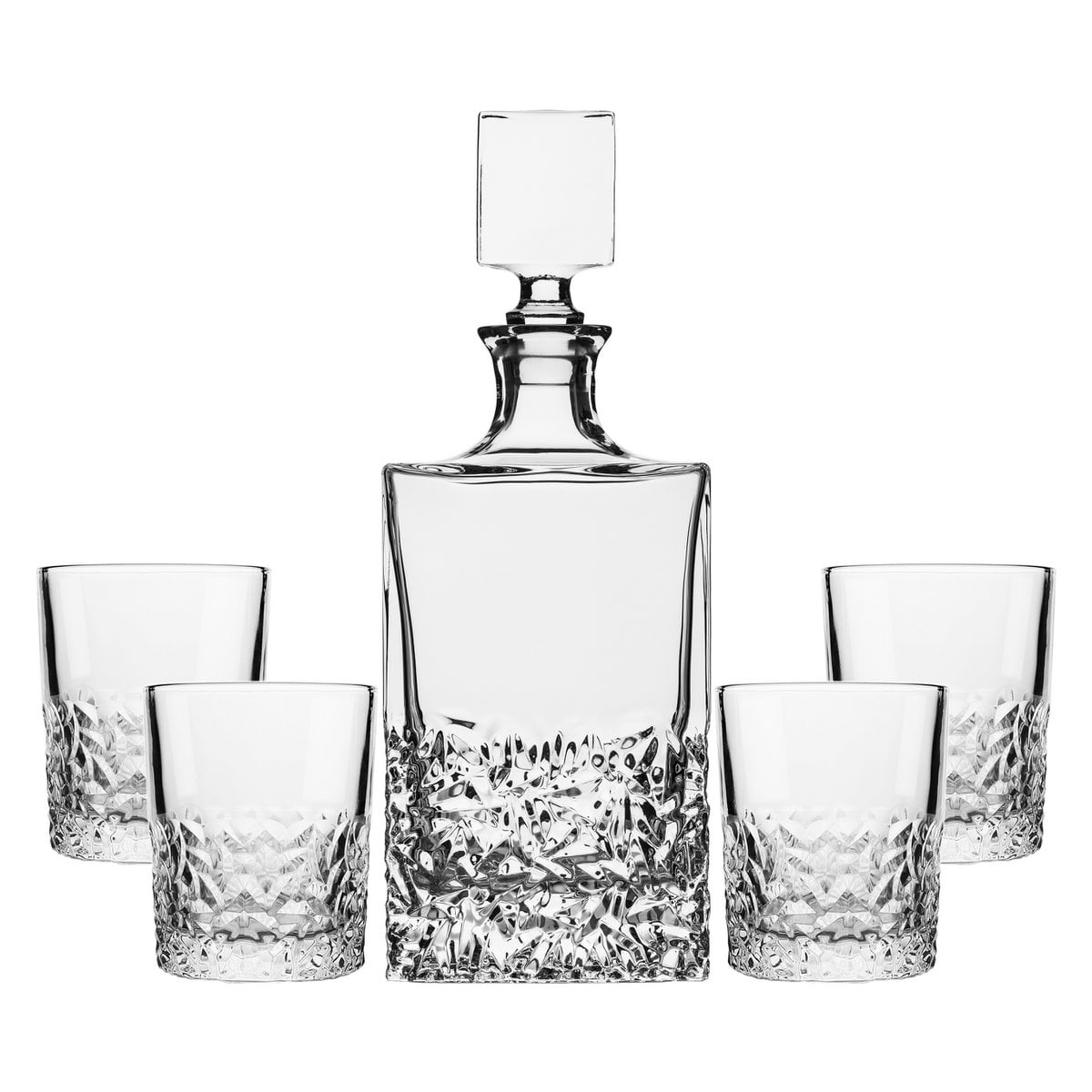 Whisky-Set CHISELED Karaffe mit 4 Gläsern