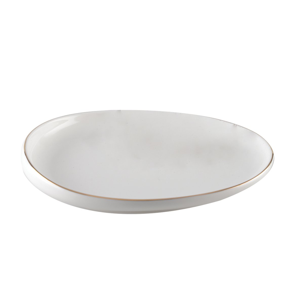 Keramik-Dessertteller WEISS Oval