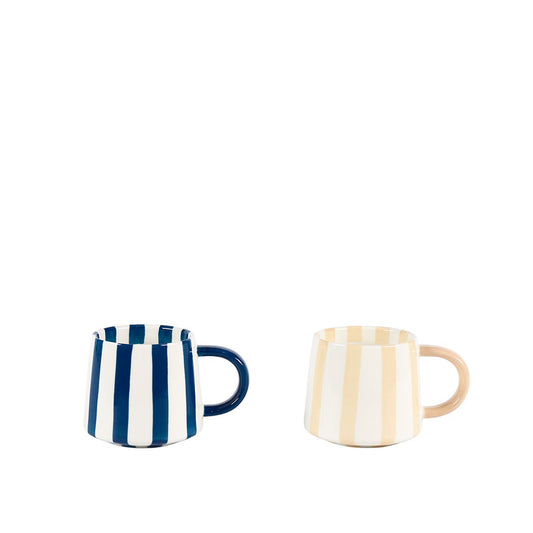Mugs STRIPED Multicoloured Ceramic Set of 4