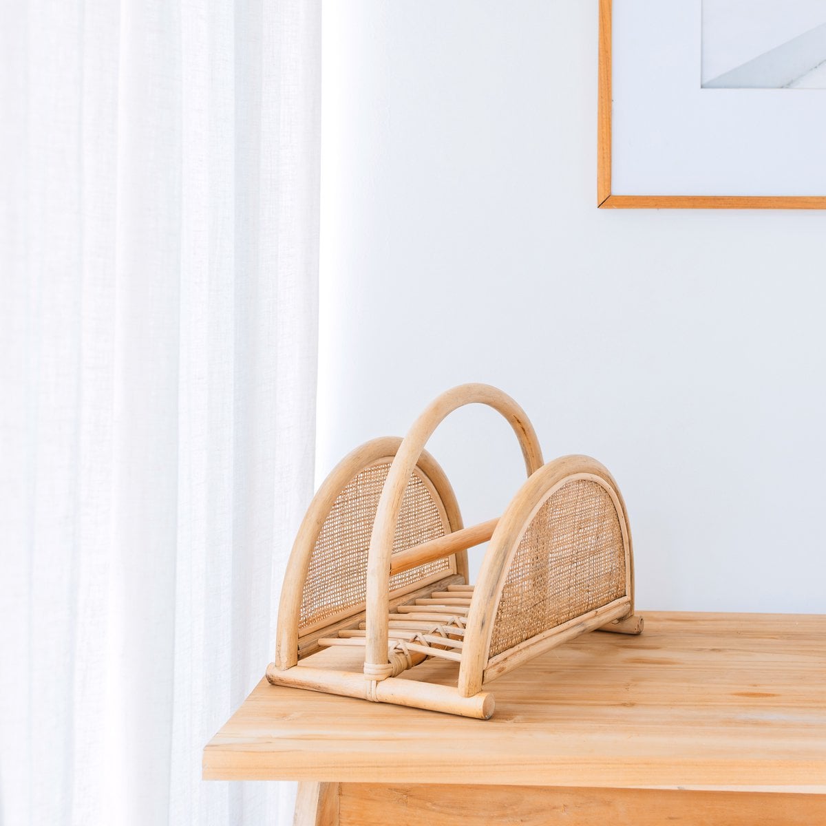 Rattan-Zeitungsständer ALOR 2 Fächer